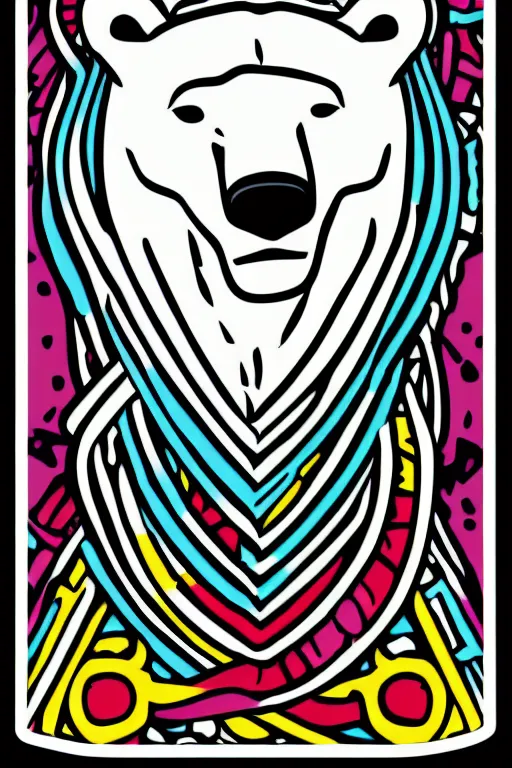 Prompt: Portrait of a polar bear, knight, medieval, sticker, colorful, illustration, highly detailed, simple, smooth and clean vector curves, no jagged lines, vector art, smooth