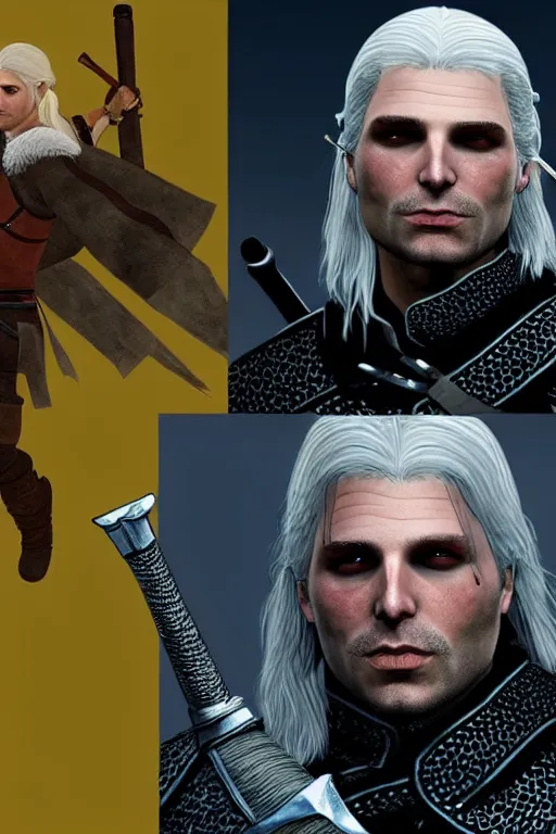 Image similar to Michael Cera as Geralt of rivia