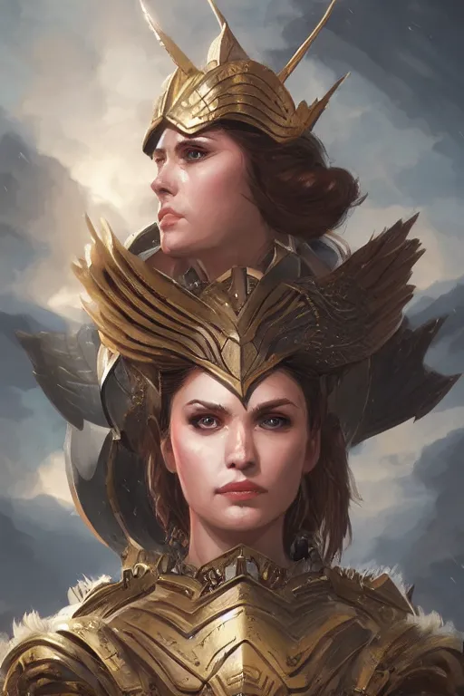 Image similar to amazon valkyrie athena, d & d, fantasy, portrait, highly detailed, headshot, digital painting, trending on artstation, concept art, sharp focus, illustration, art by artgerm and greg rutkowski and magali villeneuve