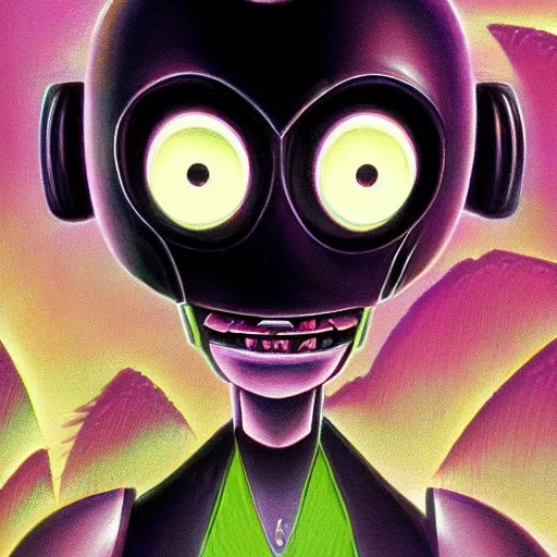 Image similar to a portrait of invader zim by jim burns