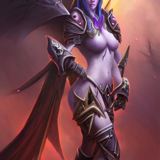 Image similar to sylvanas windrunner, artstation hall of fame gallery, editors choice, #1 digital painting of all time, most beautiful image ever created, emotionally evocative, greatest art ever made, lifetime achievement magnum opus masterpiece, the most amazing breathtaking image with the deepest message ever painted, a thing of beauty beyond imagination or words