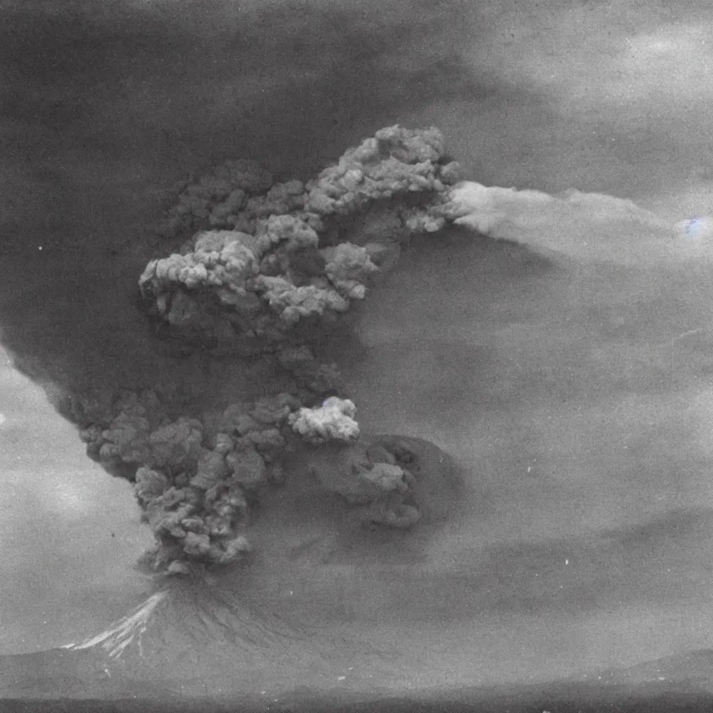 Image similar to a real photo of the eruption of mount vesuvius in 7 9 ad