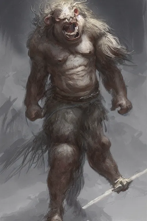 Prompt: Concept art of a troll by Even Amundsen