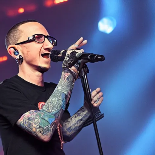 Image similar to photograph of chester bennington