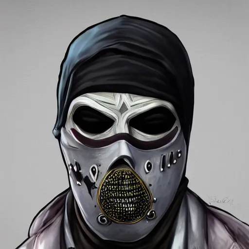 Image similar to Masked Terrorist from Counter-Strike as a GTA character, by Sandra Pelser, highly detailed, hyperrealism, excellent composition, cinematic concept art, dramatic lighting, trending on ArtStation