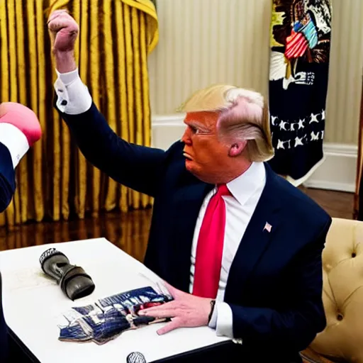 Prompt: Donald Trump punching Joe Biden