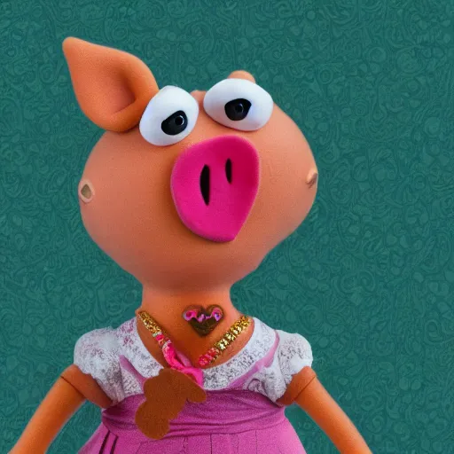 Prompt: of a full body portrait of mrs piggy from the muppets