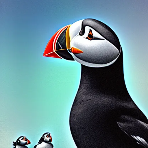 Image similar to puffin surfing, cinematic, cinematic lighting, trending on Artstation, Cgsociety, detailed, 4k, very realistic