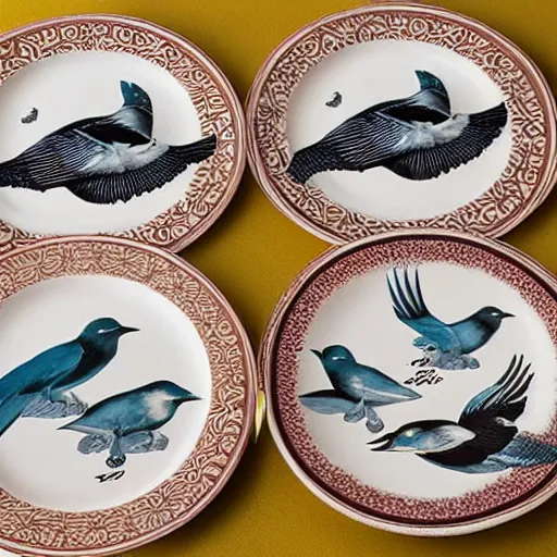 Image similar to decorative plates depicting migratory birds.