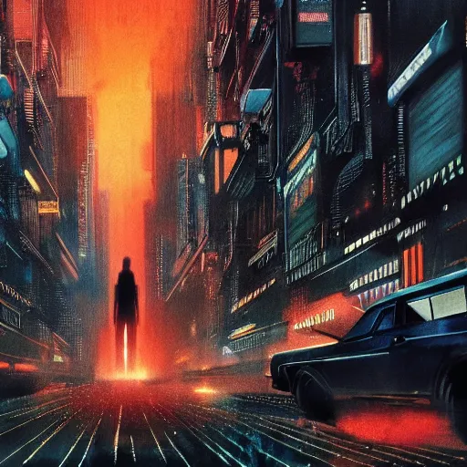 Image similar to photorealism of in the style of the video blade runner, photorealistic, hyper realistic, realistic,