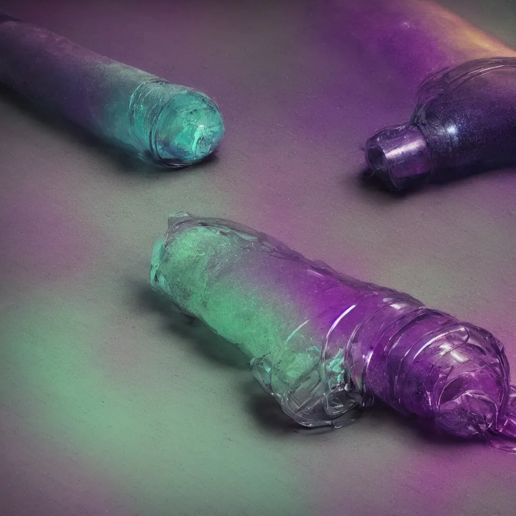 Image similar to close - up of iridiscent oil slick corpses connected by a transparent pipe to a wax form relaxing on yoga mat, faded, gradient, fog, smoke, depth of field, blur, very detailed, glitch, by nadav kander and hans bellmer, 8 k, ultrarealistic, ultradetailed, sad atmosphere, cinematic