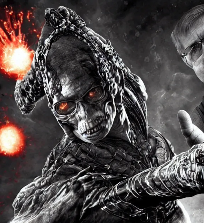 Prompt: stephen hawking in mortal kombat x