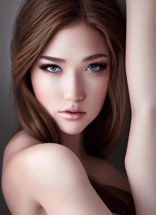 Image similar to a gorgeous female photo, professionally retouched, soft lighting, realistic, smooth face, full body shot, torso, dress, perfect eyes, wide angle, sharp focus on eyes, 8 k high definition, insanely detailed, intricate, elegant, art by artgerm and jason chan and mark litvokin