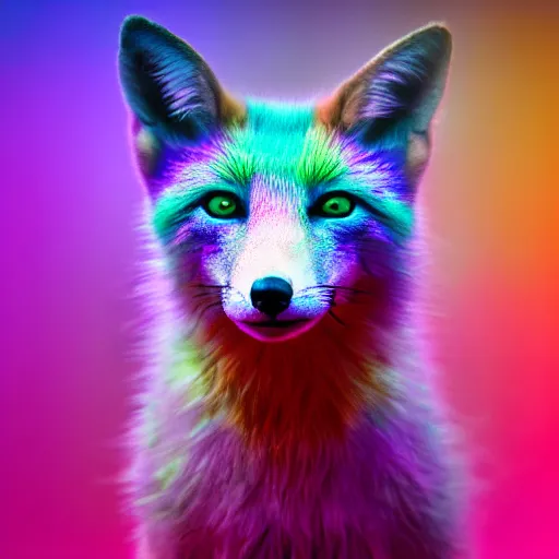 Prompt: ethereal ethereal ethereal ethereal fox, colorful, bright, award winning photo, 8k