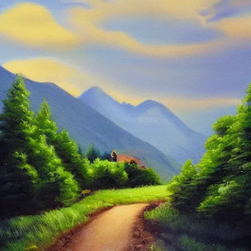 Image similar to beautiful landscape painting in the style of realism