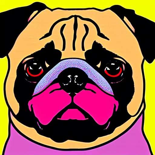 Prompt: pop art pug