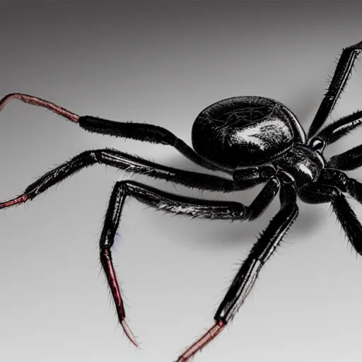 Image similar to a creature from a major horror hollywood movie, giant black widow spider, a picture taken by Michael Komarck and giger