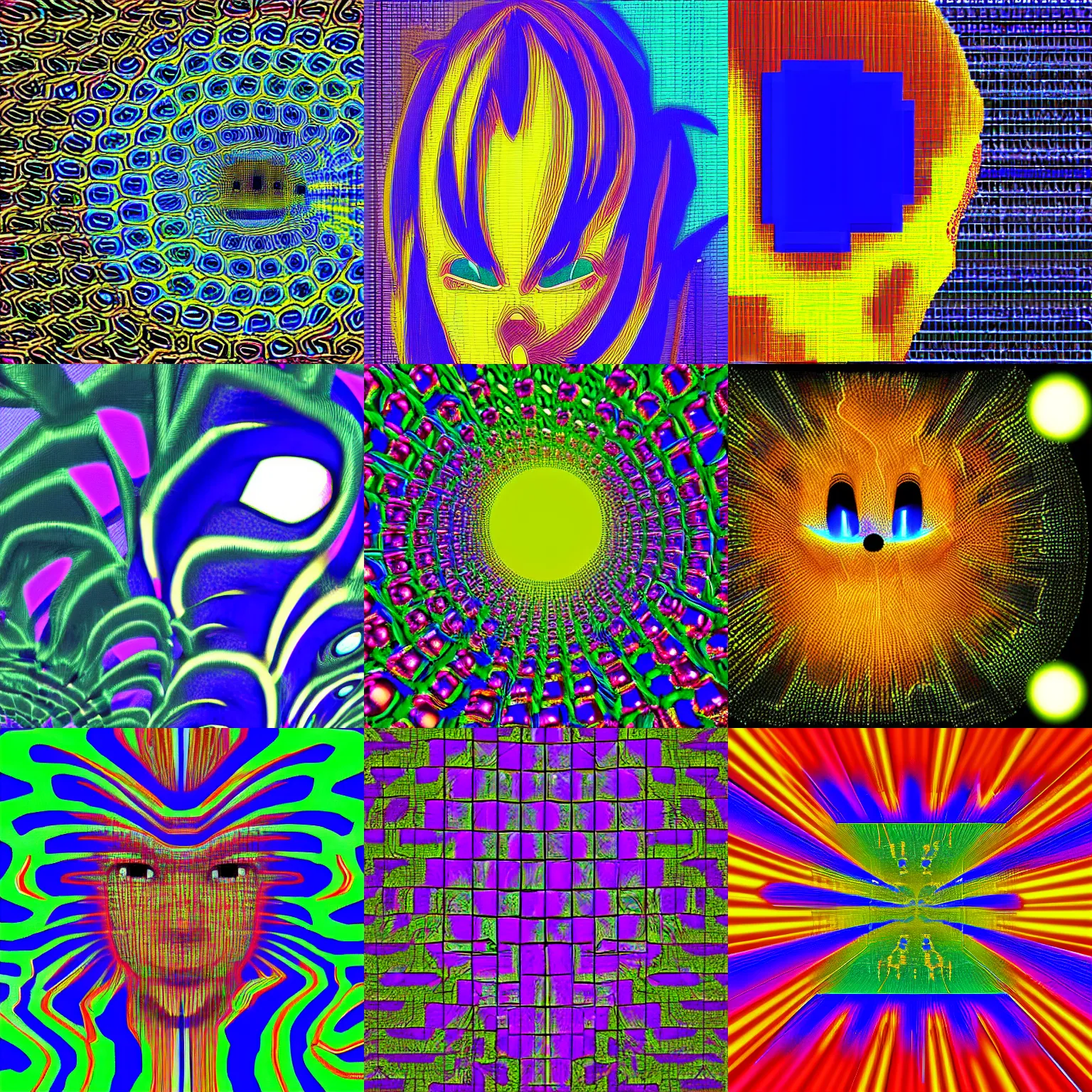 Prompt: sonic the hedgehog datamosh portrait glitch art datamosh