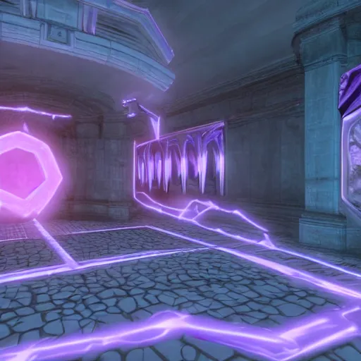 Prompt: a purple portal to hell, unreal engine