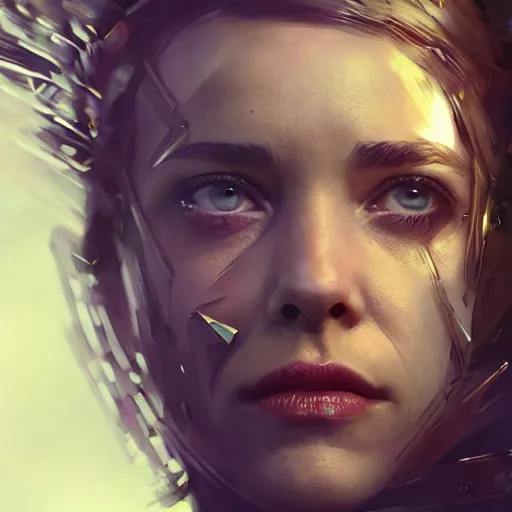 Image similar to rachel mcadams portrait, dystopia core, apocalyptic, armor, warrior, dramatic, sharp focus, fiction, neon, fantasy, hyper detailed, digital art, trending in artstation, cinematic lighting, studio quality, smooth render, unreal engine 5 rendered, octane rendered, art style and nixeu and wlop and krenz cushart