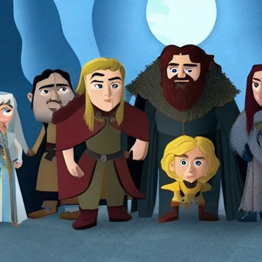 Prompt: a game of thrones Pixar movie