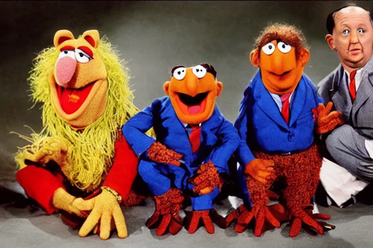 Prompt: Three Stooges Muppets