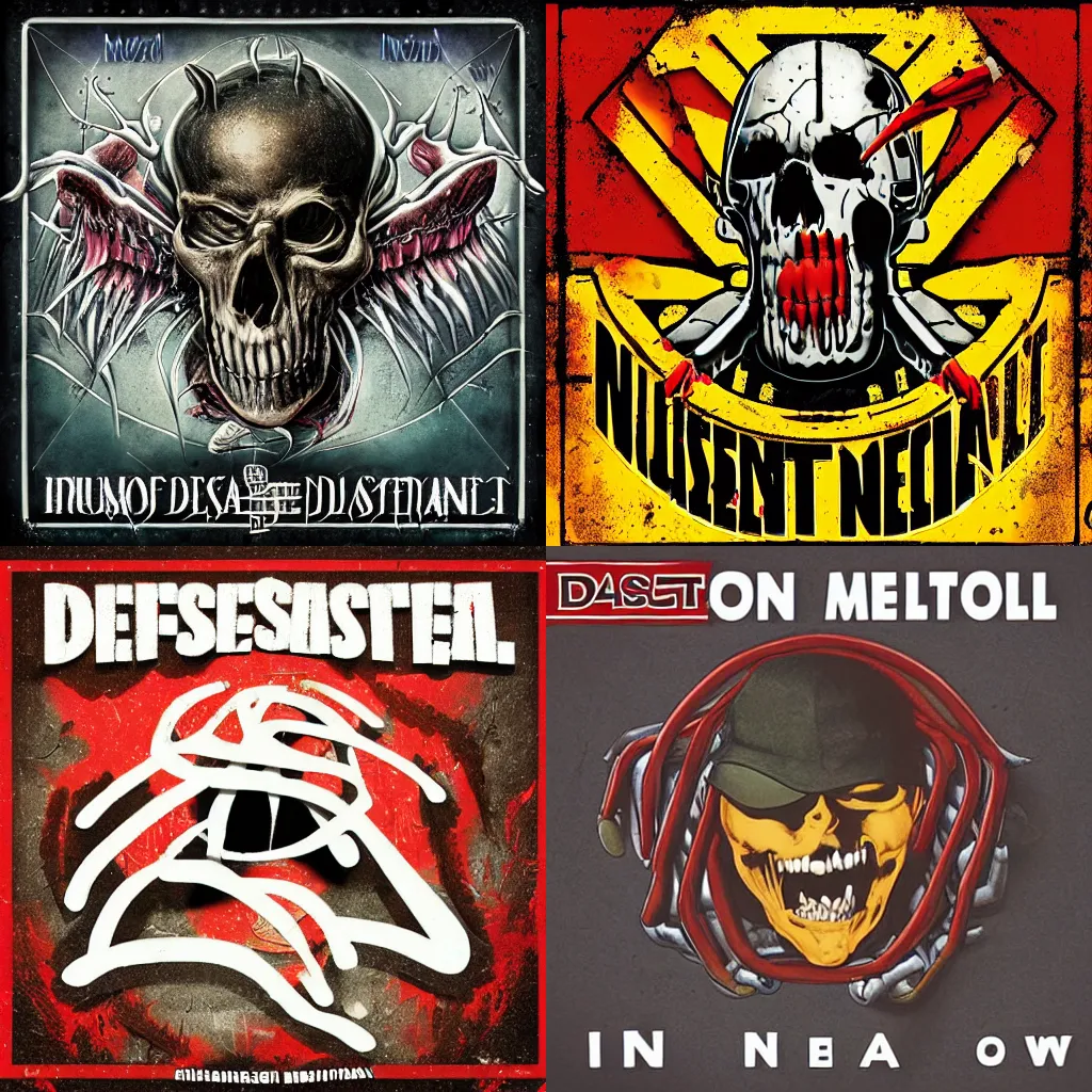 Prompt: album art titled i disagree nu metal album