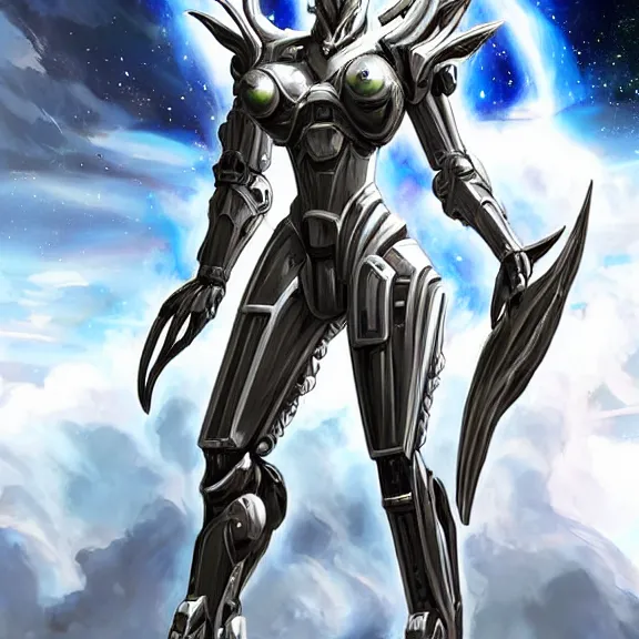 Image similar to giant stunning goddess shot, galactic sized beautiful hot anthropomorphic robot mecha female dragon, floating in space, larger than the planet, holding the earth in her arms, looming over earth, detailed sleek silver armor, epic proportions, epic scale, highly detailed digital art, sci fi, furry art, macro art, dragon art, goddess art, warframe fanart, destiny fanart, anthro, furry, giantess, macro, furaffinity, deviantart, 8k 3D realism