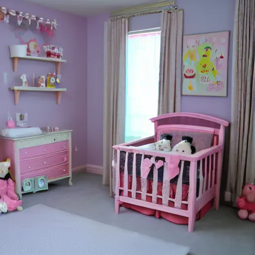 Prompt: kawaii baby room