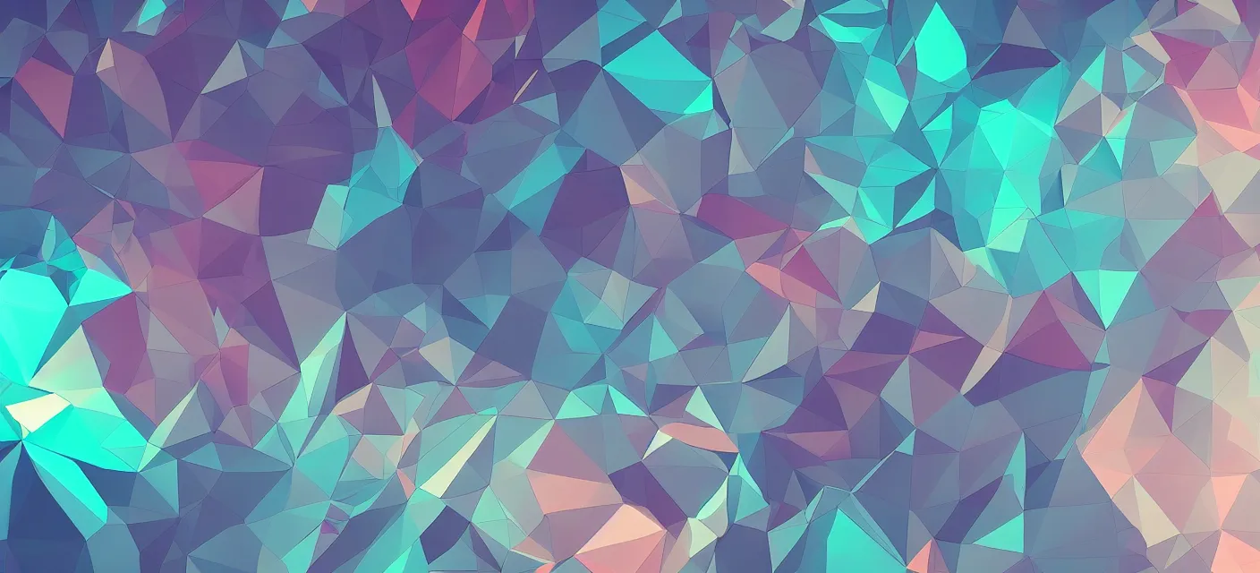 Image similar to large low poly cyberpunk pastel colors desktop wallpaper