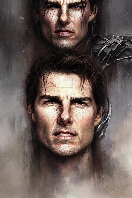 Prompt: Portrait of Tom Cruise as inquisitor medieval, dark, intricate, highly detailed, smooth, artstation, digital illustration by Ruan Jia and Mandy Jurgens and Artgerm and Wayne Barlowe and Greg Rutkowski and Zdislav Beksinski