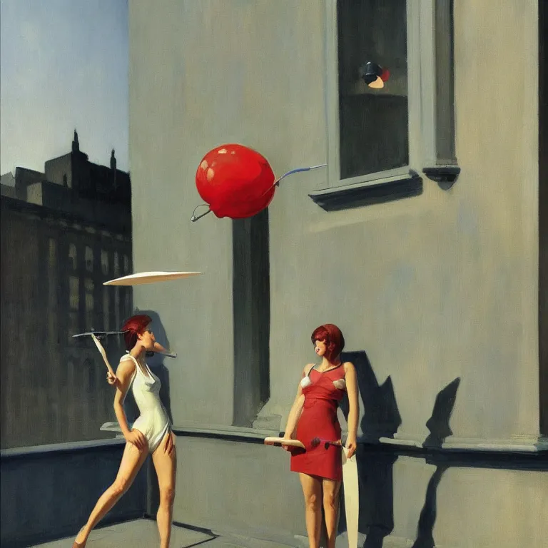 Image similar to flying sourcer abducting a lollypop, quiet foggy scene painted by Edward Hopper and Robert McGinnis masterpiece, intricate, elegant, fantasy, highly detailed, digital painting, concept art, sharp focus, artstation