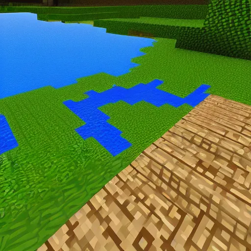 Prompt: realistic water simulation in Minecraft