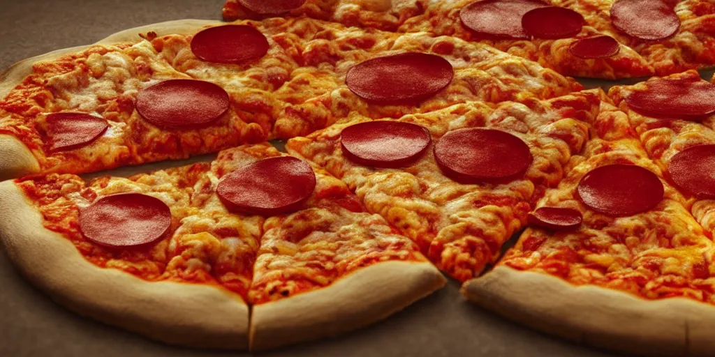 Prompt: an illustration of a slice of pizza, 2 d, photographic filter, unreal engine 5, realistic, hyperdetailed, 8 k, cinematic, volumetric lighting, very realistic effect, hd, hdr, 4 k, sharp focus, octane render, ultra detailed, high resolution, trending on artstation in the style of albert dros glowing rich colors powerful imagery