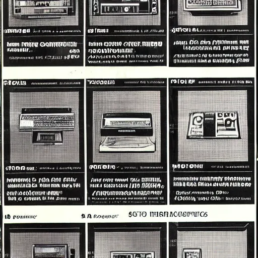 Image similar to 1 9 7 0's popular science magazine sketches of playstation 5, gaming computers, cell phones.