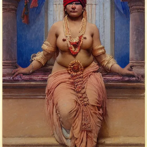 Prompt: detailed full body of hindu traditional woman with blindfolded by cloths secretly old people are watching her, girl graceful,, painting by gaston bussiere, craig mullins, j. c. leyendecker, lights, art by ernst haeckel, john william godward, hammershøi,,