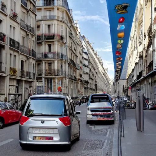 Image similar to une rue de paris vide avec des voitures garees