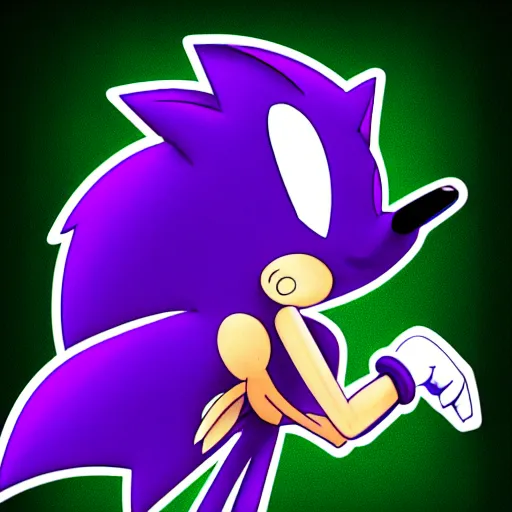 Prompt: sonic the hedgehog, album cover, mixtape cover, dj smokey, soudiere, comic style, beats, music, purple, green