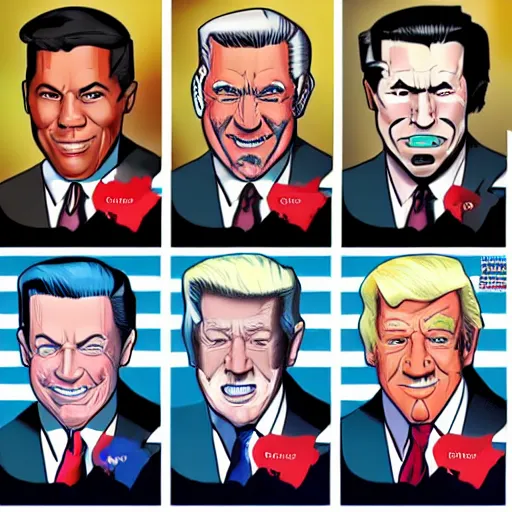 Prompt: US president portrait in the style of Mark Waid