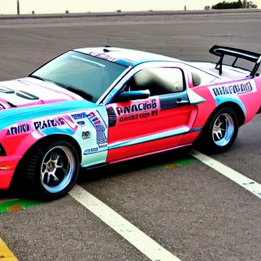 Prompt: arabic drift with mustang