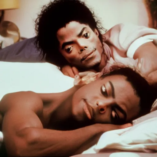 Prompt: Michael Jackson in bed. 8k. 4k. HD. UHD. Photo Portra 800.