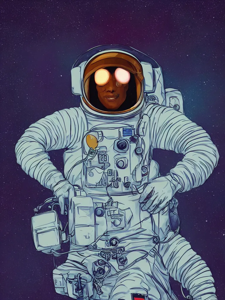 Image similar to astronaut glowing in the dark by disney concept artists, blunt borders, rule of thirds