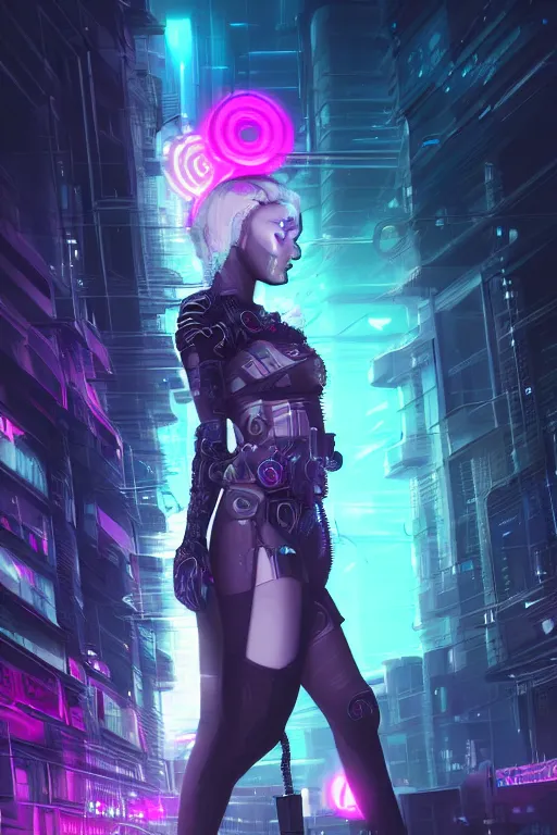 Image similar to portrait futuristic nefarious cyberpunk young female necromancer, in futuristic moonlight starlight tokyo rooftop cyberpunk night, ssci-fi, fantasy, intricate, very very beautiful, elegant, neon light, highly detailed, digital painting, artstation, concept art, soft light, hdri, smooth, sharp focus, illustration, art by tian zi and craig mullins and WLOP and alphonse mucha