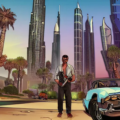 Image similar to gta : dubai, official fanart