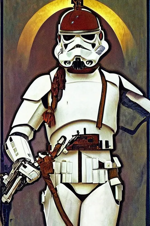 Image similar to beautiful painting of a storm trooper by alphonse mucha, highly detailed