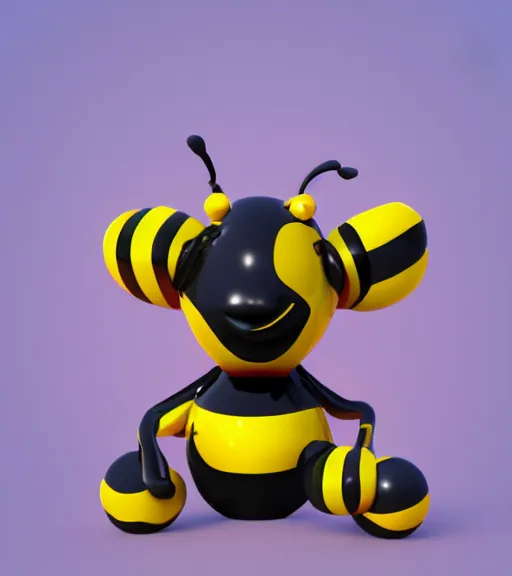 Image similar to a sculpture of cartoon bee by jeff koons ray tracing, octane redner brilliantly coloured, trending on artstation, unreal engine, hdr, polished