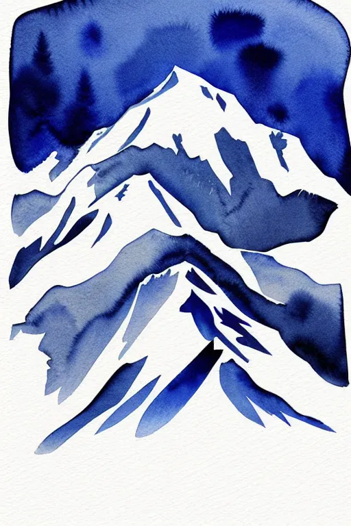 Image similar to minimalist watercolor art of the alps, illustration, vector art