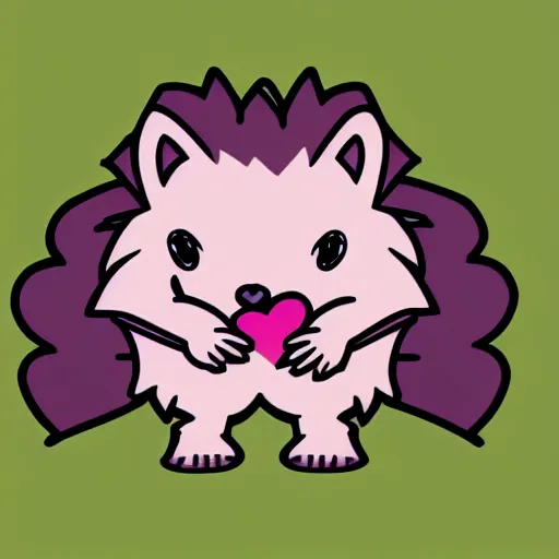 Image similar to cute hedgehog heart love laughing cute adorable emote twitch waving lineart