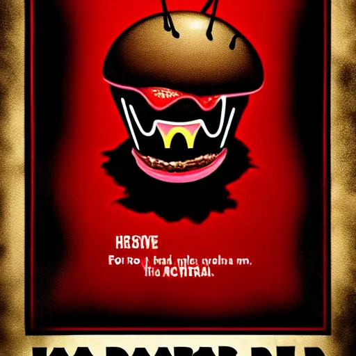 Image similar to dark, gothic, vampire, mcdonalds restaurant, horror movie poster