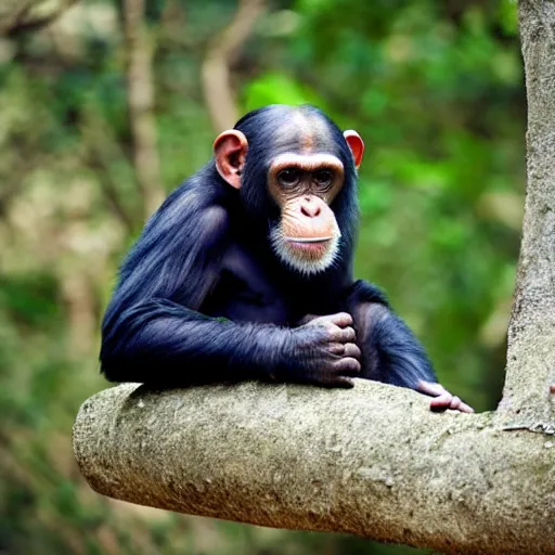 Image similar to chimpanzee wearing a helmet